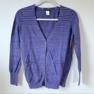 Purple J.Crew V-Neck Cardigan